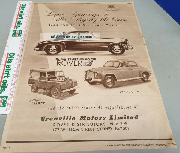 1954 LAND ROVER & ROVER 75 90 Australian Sales Advert RARE | #30302940