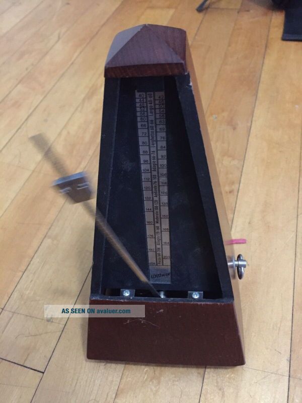 Vintage Wittner Wind Up Wood Pyramid Metronome Wind Up Key Germany