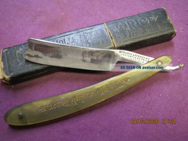 Old Lg Razor Antique Frederick Reynolds The Old English Razor Sheffield Straight ...