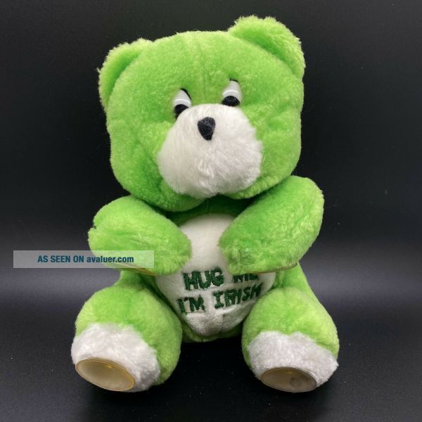 Vintage Hug Me I’m Irish Green Care Bear Plush With Window Suction Cups ...