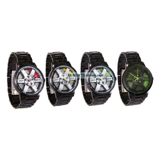 Car Rim Watch Custom TE37SR Men Rim Hub Watch Metal Custom Design Car Wrist Watch Stainless ...