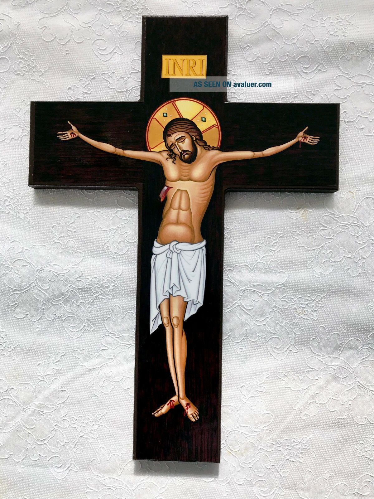 Monastery Icons Windows Into Heaven INRI Crucifix Wall Hanging | #31571685