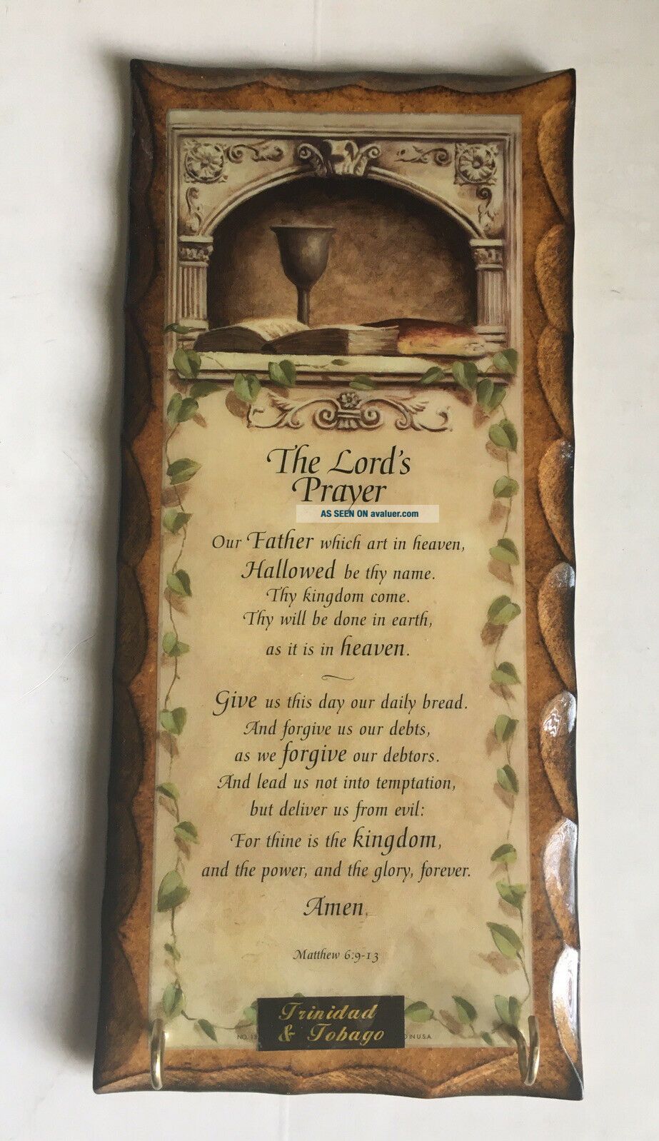 Vintage Christian The Lord’s Prayer Wooden Wall Hanging Plaque With Key ...