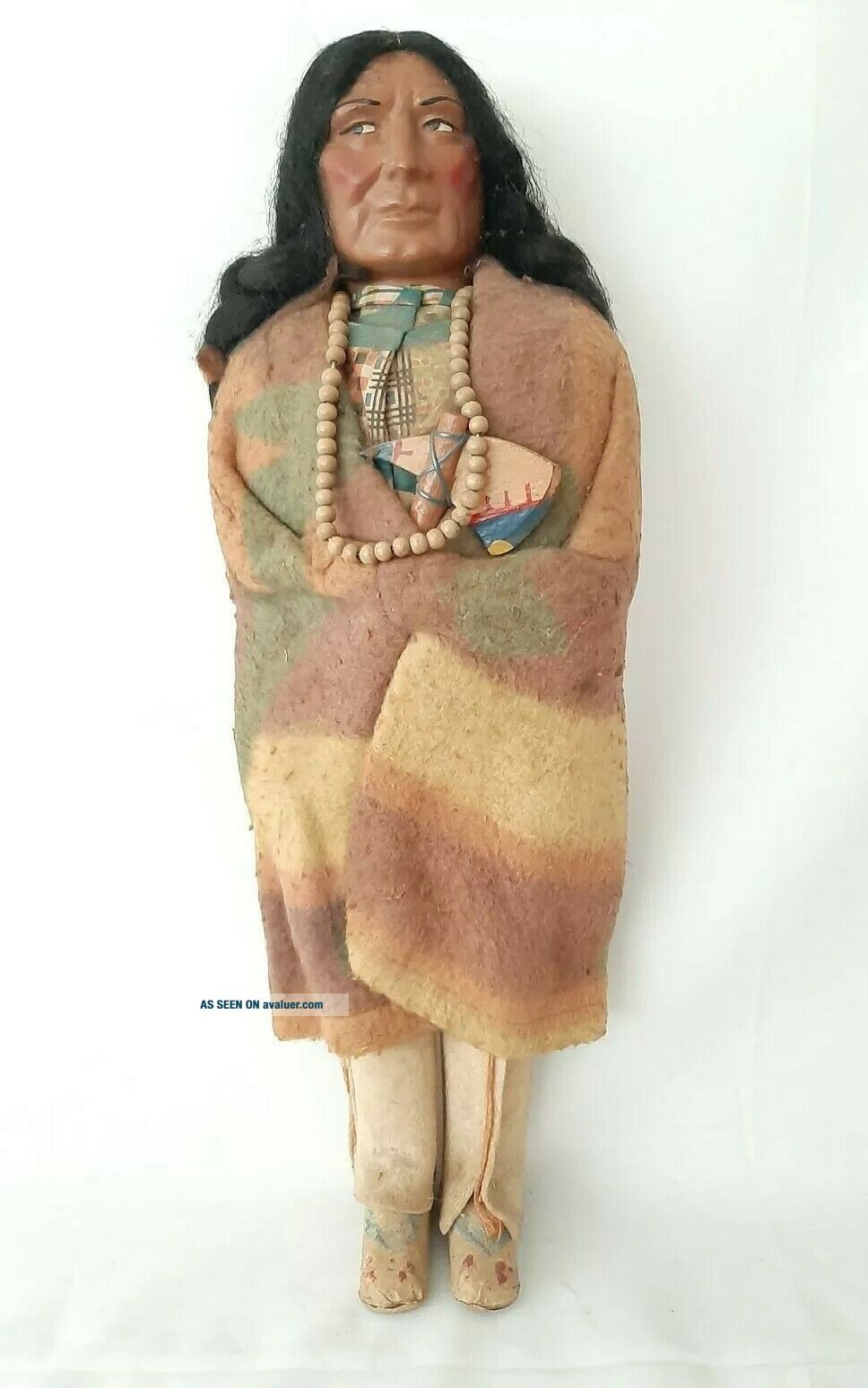 Poupée Skookum Indian - 16,5 Cm - Costume Traditionnel - Bon état - Vintage