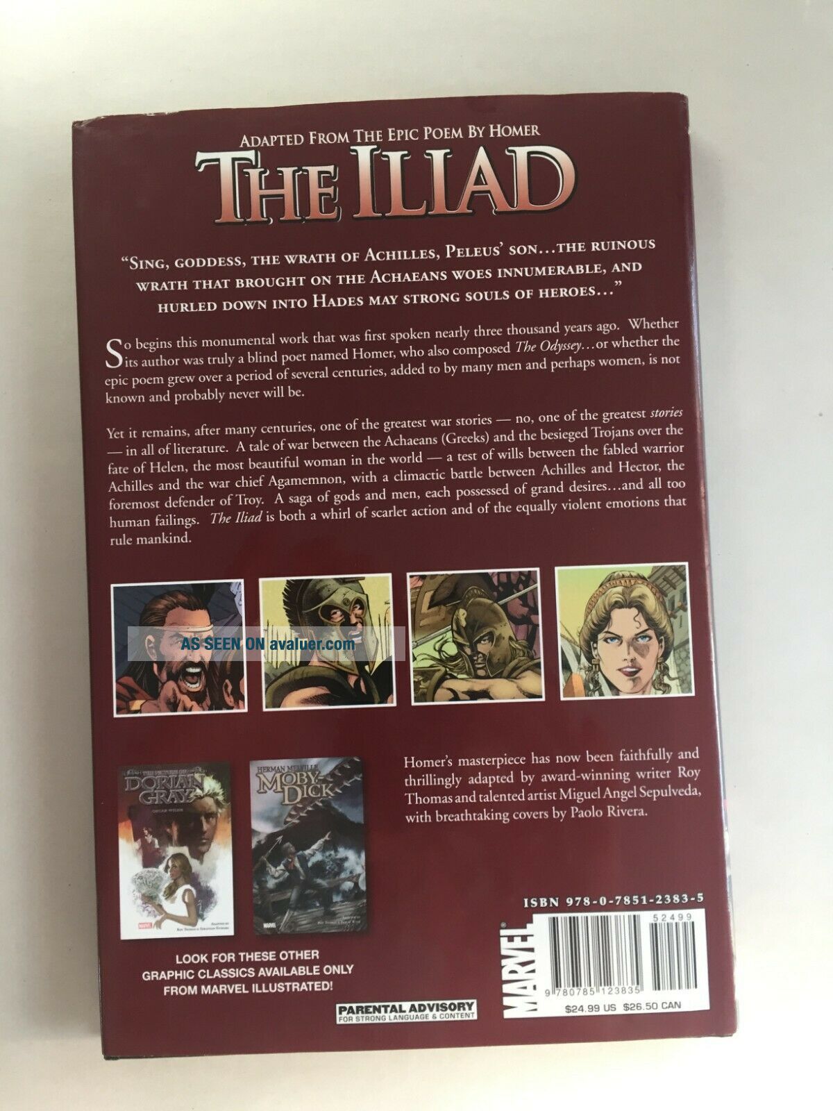 The Iliad Homer Greek Mythology Hard Cover Graphic Novel Rare Odyssey ...