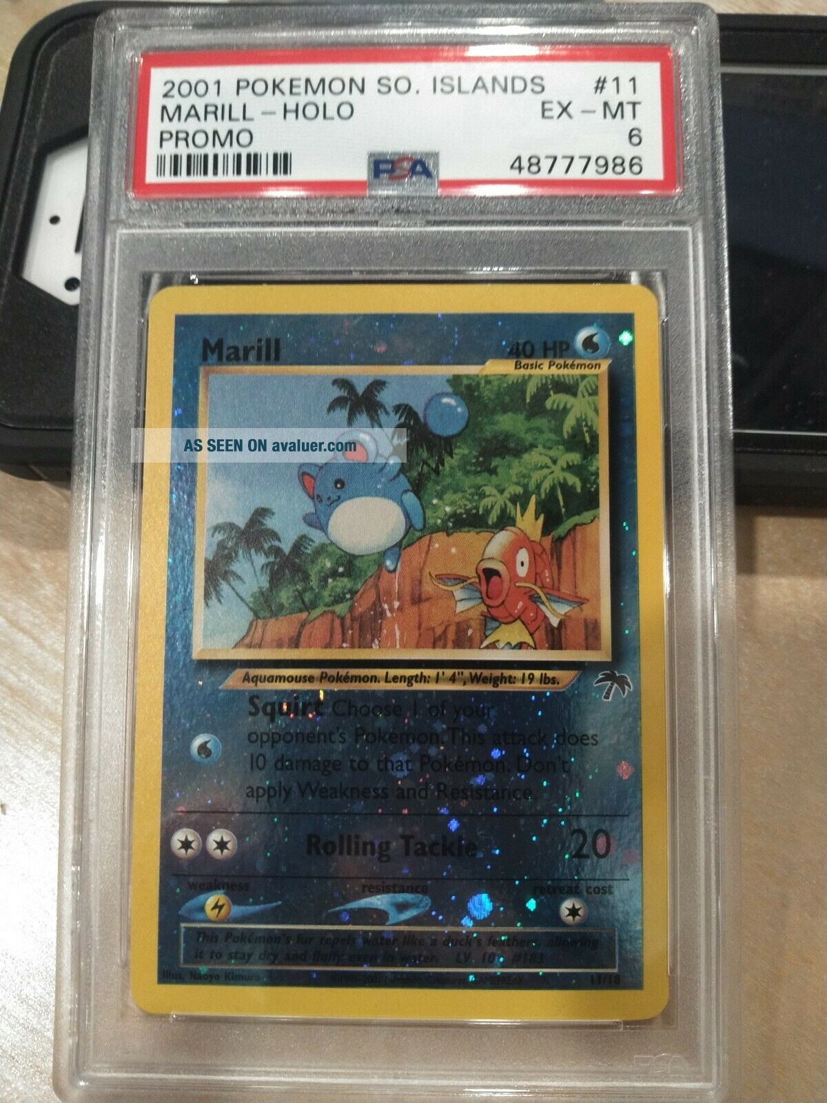 PSA 6 Marill 11/18 Southern Islands REVERSE HOLO Pokemon Card | #42851447
