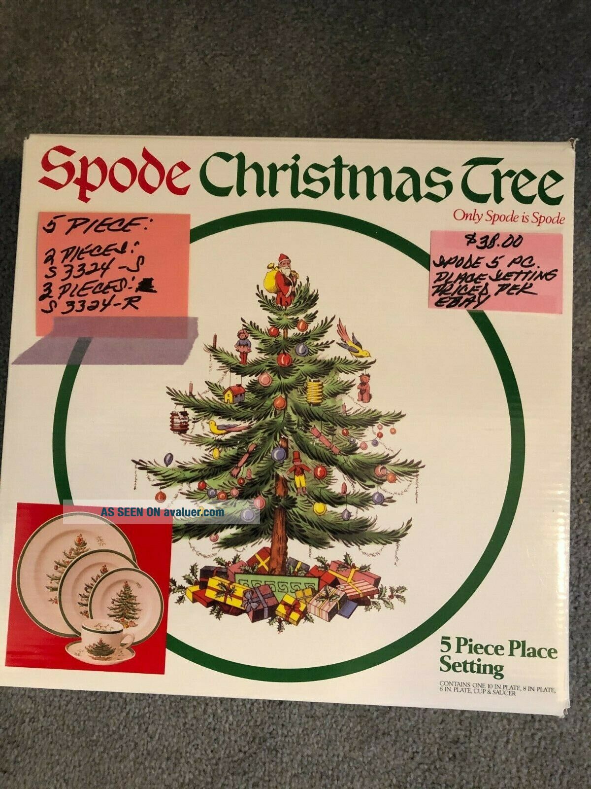 Spode Puzzles Spode Christmas Tree 5 Piece Place Setting Rarely | #42955270