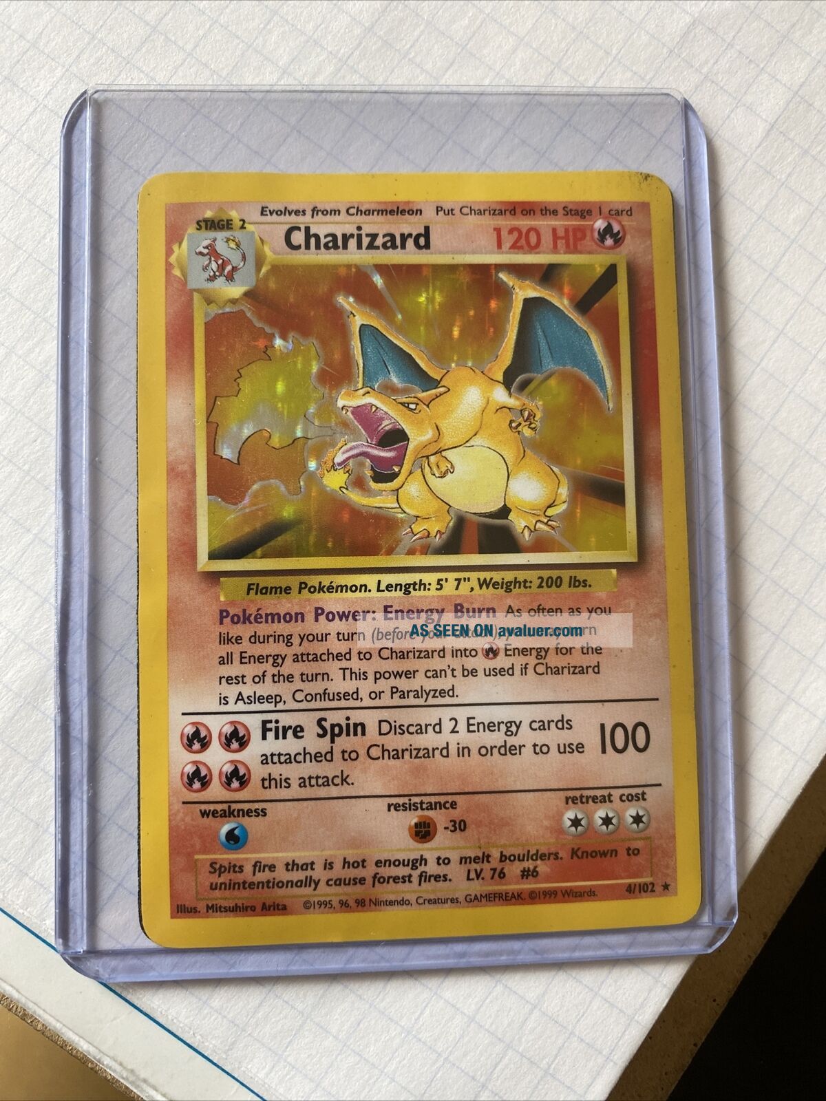 Charizard 4/102 Base Set Holo Rare Pokémon Card MP To HP | #43077631