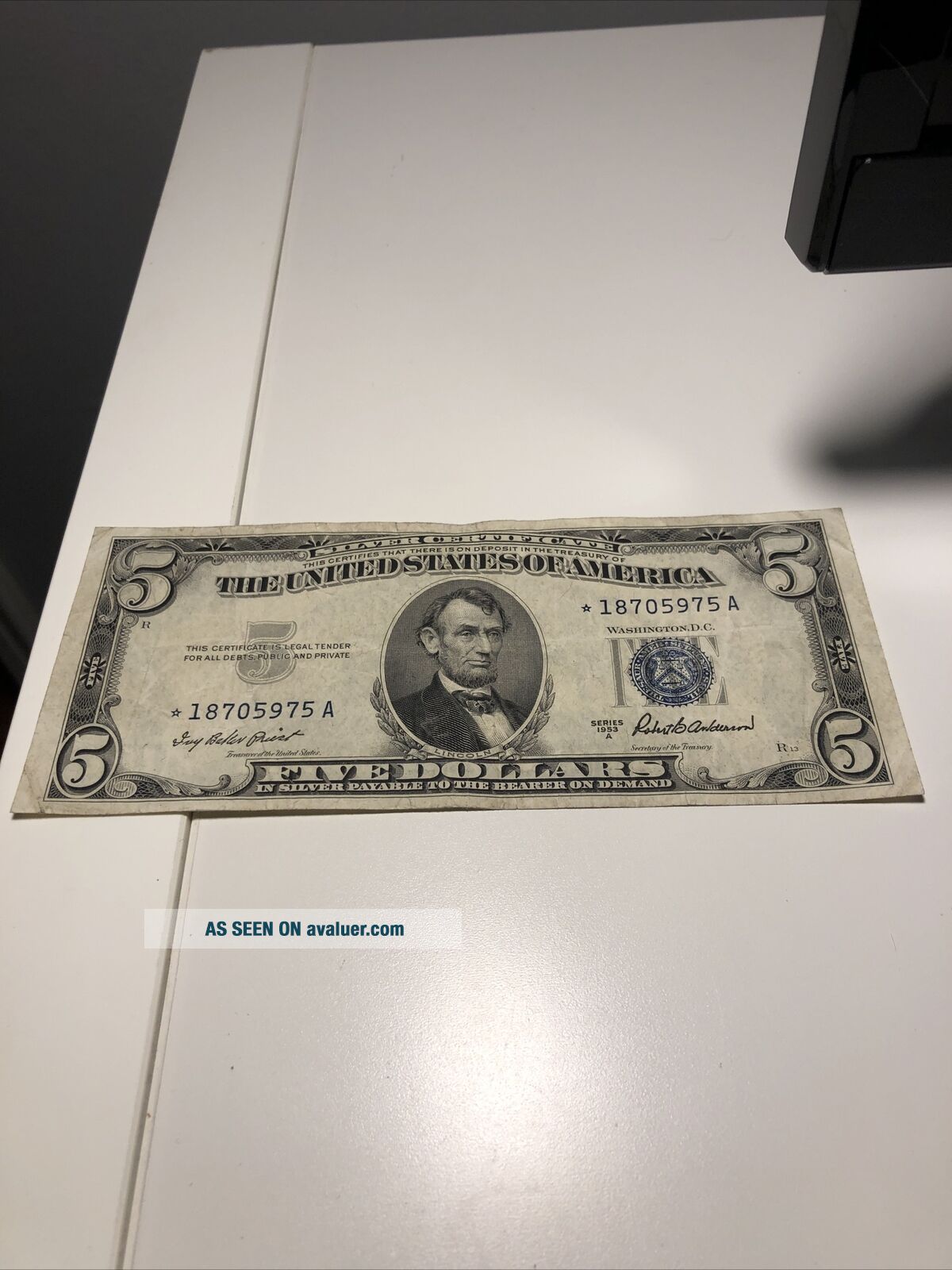 1953 A 5$ Silver Certificate Star Note (rare) Us Bill | #43212605