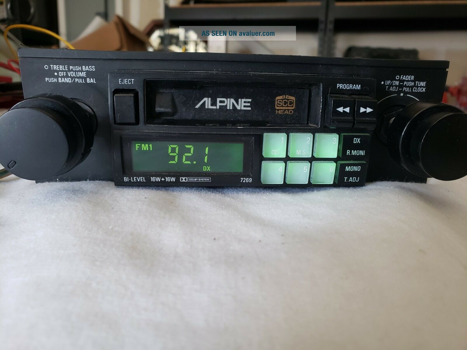 Vintage Alpine 7269 Digital FM AM Cassette Car Stereo PORSCHE BMW RARE ...