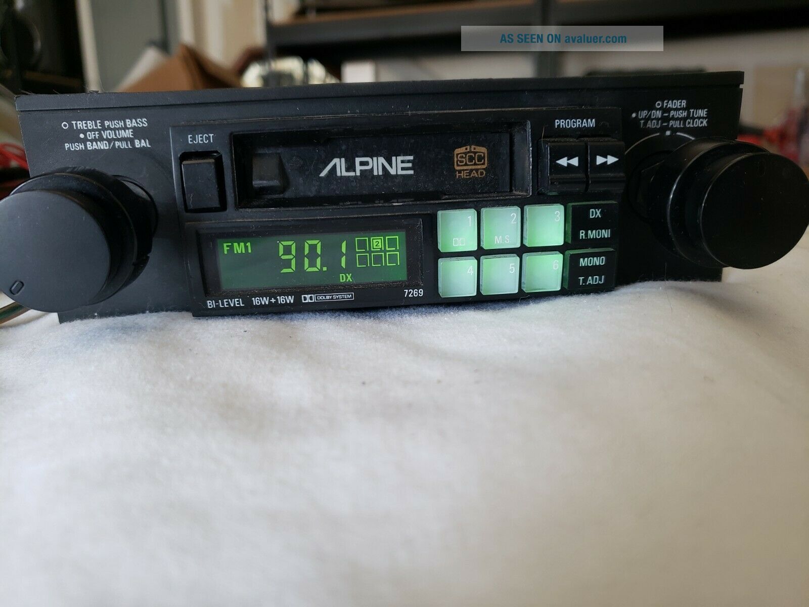 Vintage Alpine 7269 Digital FM AM Cassette Car Stereo PORSCHE BMW RARE ...