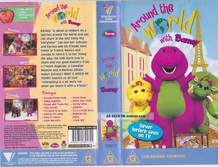barney-around-the-world-with-barney-vhs-video-pal-a-rare-find-43407184