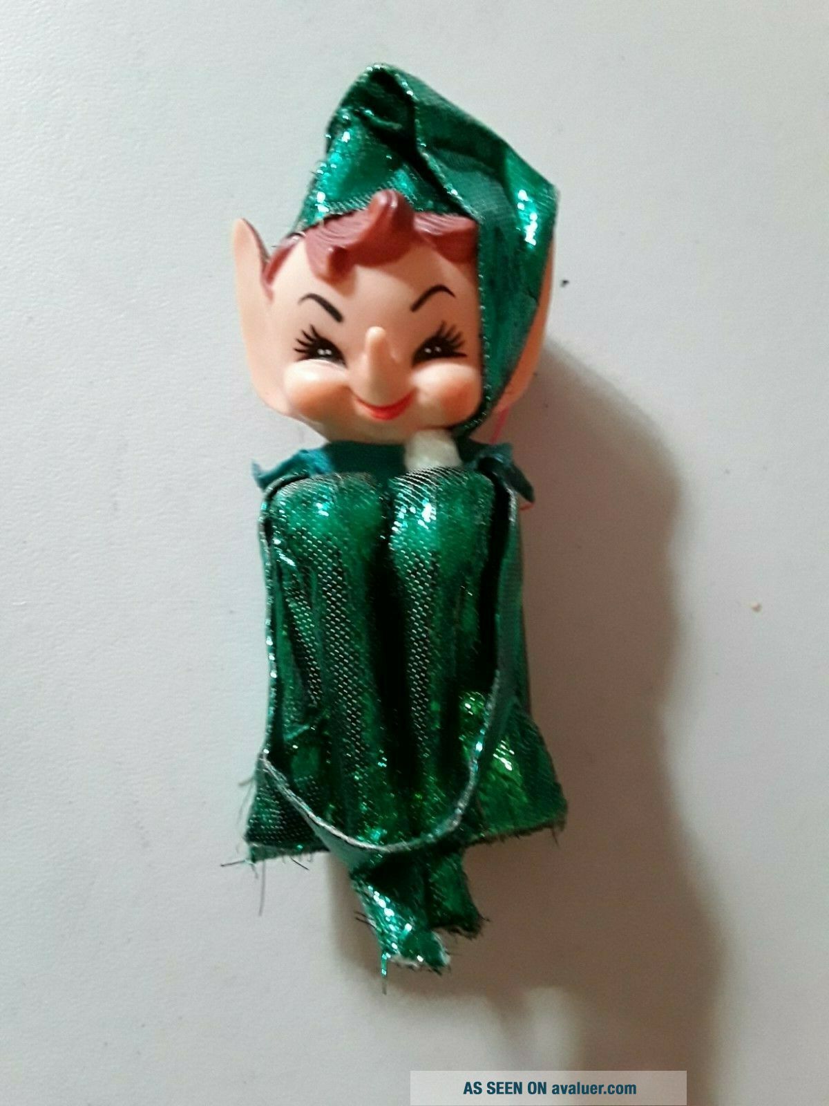 Vintage ELF ON A SHELF Christmas RARE Ornament Hanging 1960 ' S Japan ...
