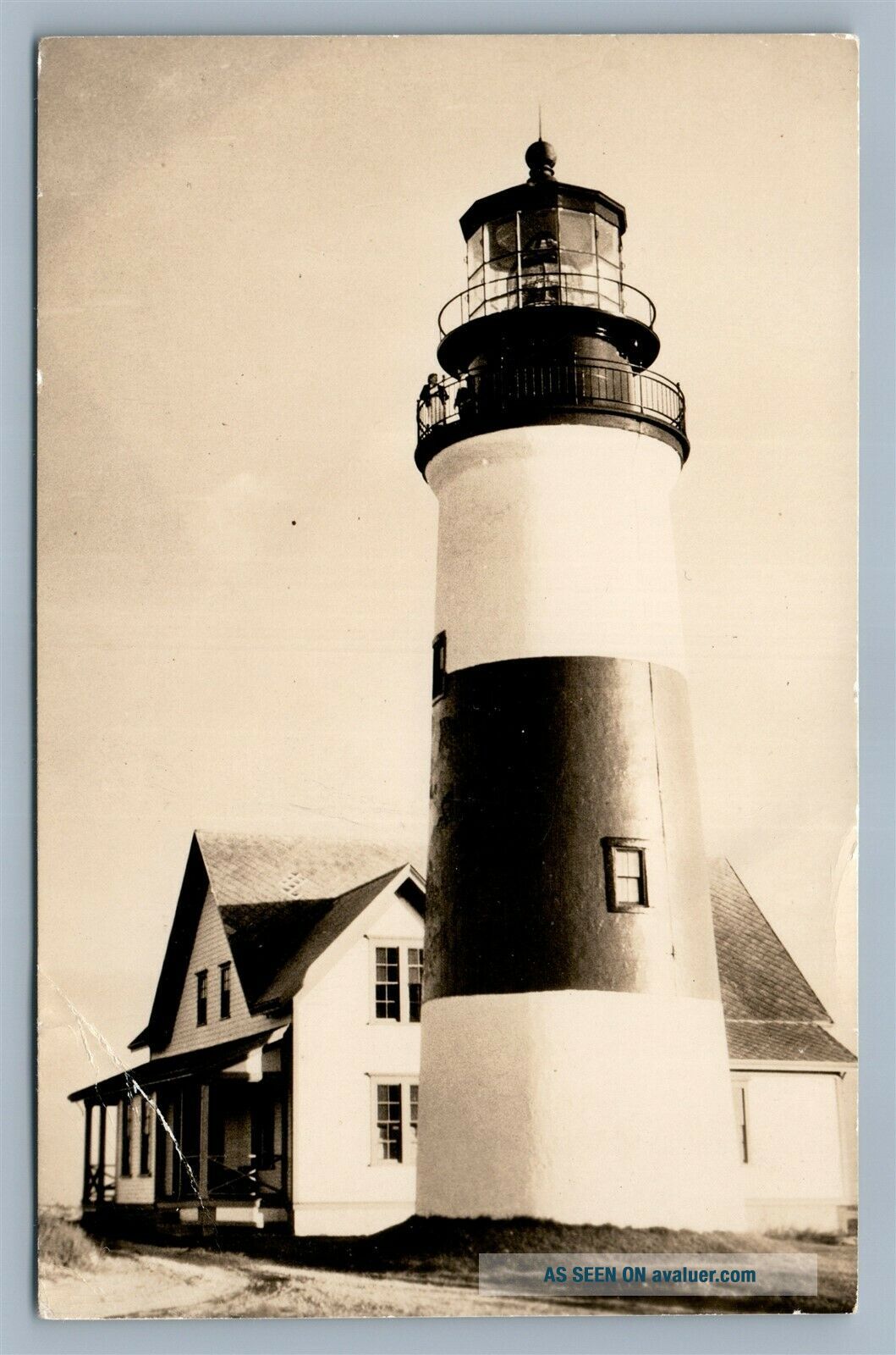 NANTUCKET ISLAND MA SANKATY HEAD LIGHTHOUSE VINTAGE REAL PHOTO POSTCARD ...