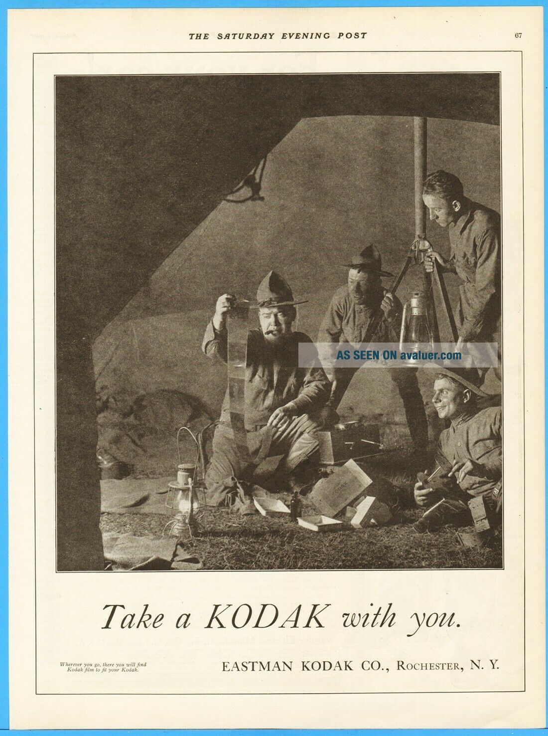 1917 Kodak Camera World War I Soldiers Developing Photo WWI Tent ...